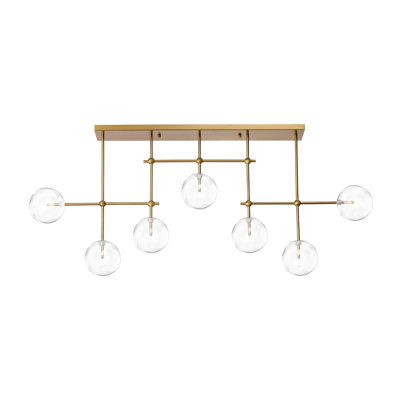 Anusca 7 - Glass Modern Orb Linear Chandelier