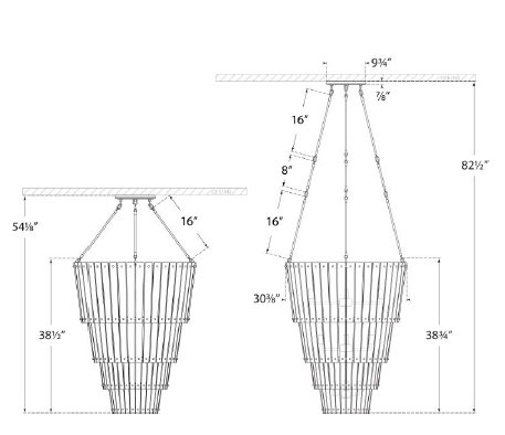 Carrier and Company Cadence Large Waterfall Chandelier