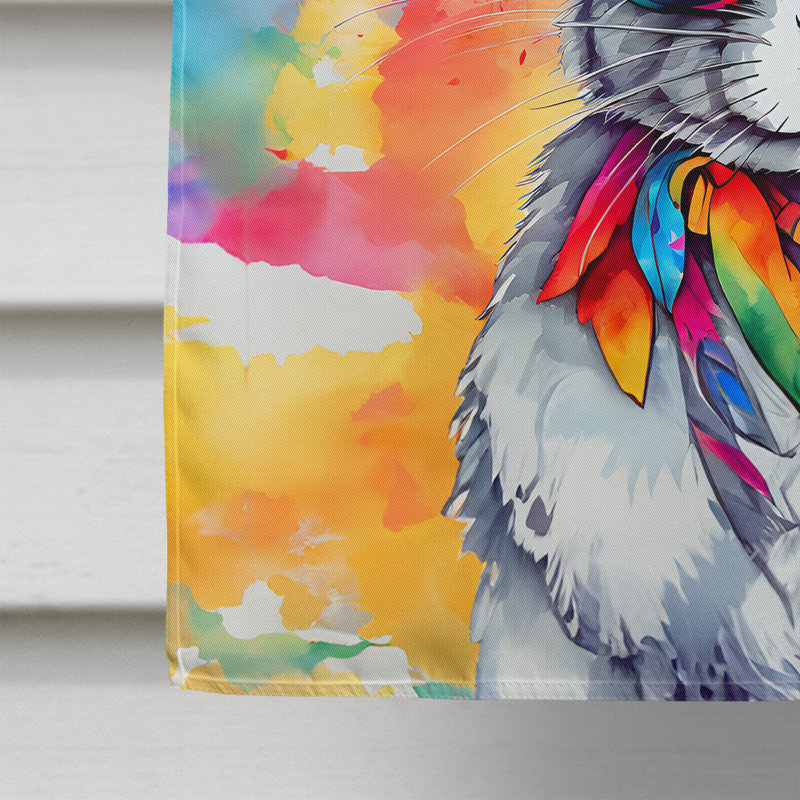 Drapeau de la maison d'un lapin hippie