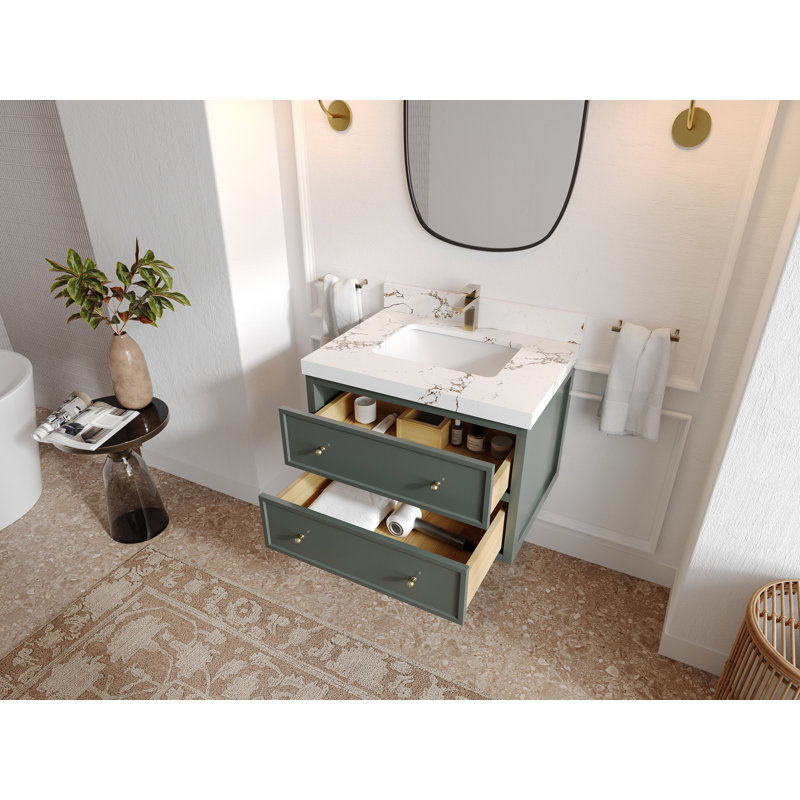 Meuble-lavabo simple flottant 30 po Roswell