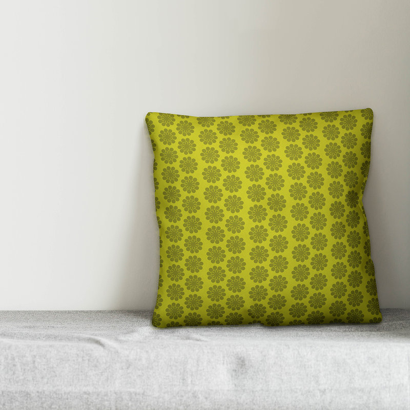 Housse de coussin Floral, 20 po x 20 po, Vert