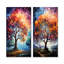 Chêne, arc-en-ciel de couleurs - ensemble d'art mural en toile de chêne-1306219098-1306219079