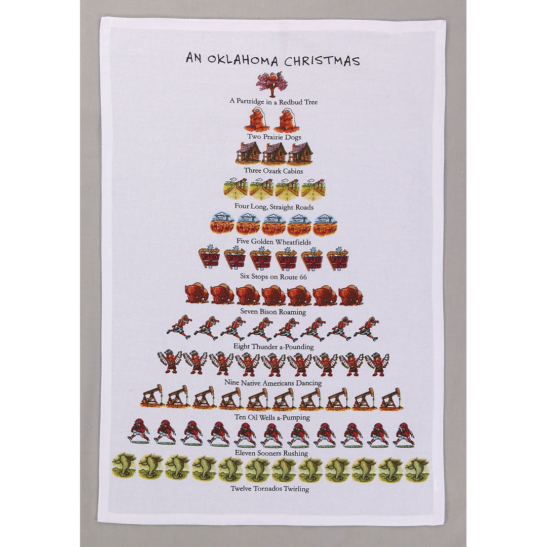 An Oklahoma Christmas Cotton Flour Sack Kitchen Towel The Holiday Aisle®