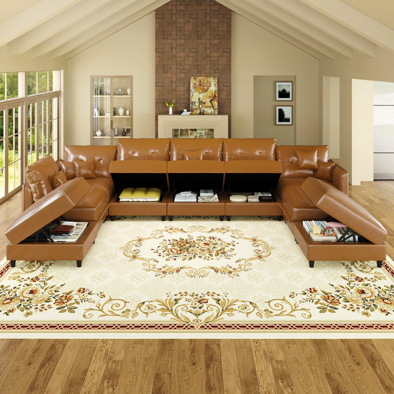 Canapé modulaire réversible de 9 pièces avec repose-pieds Zendajas, Mélange de polyester noir