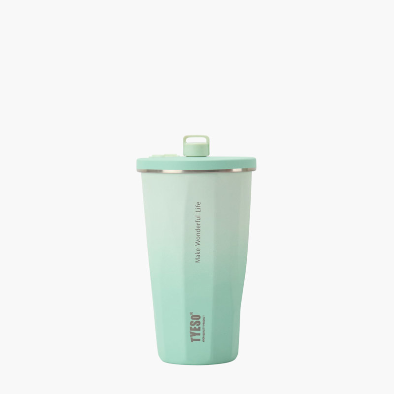 Gobelet TYESO FLAIR 2.0 avec paille rétractable, 16 oz, H 7,56 po x l 3,62 po x P 3,62 po, Vert