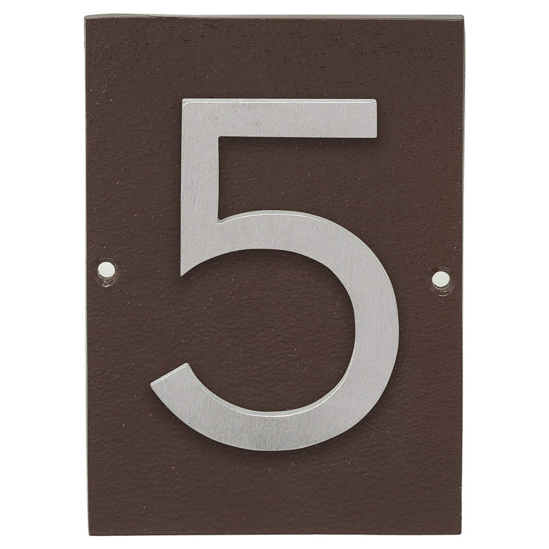 Plaque murale rectangulaire, Bronze romain / aluminium brossé, Oui