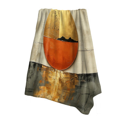 Gold Japanese Sunset On Lake - Japan Decorative Throw Blanket