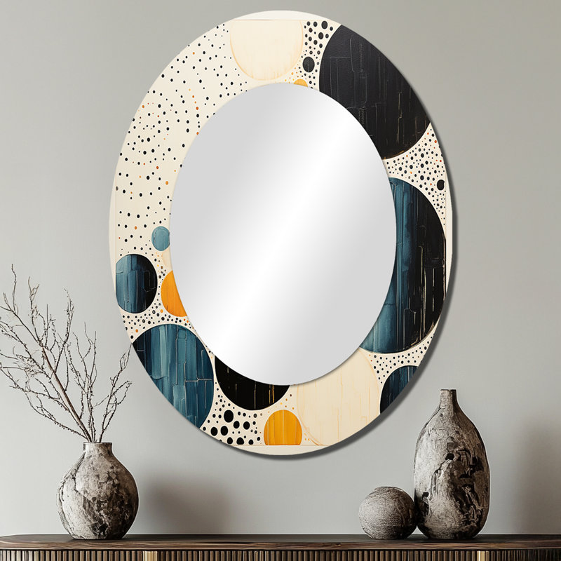 Miroir mural jaune moderne Mid Century, 40 po x 30 po