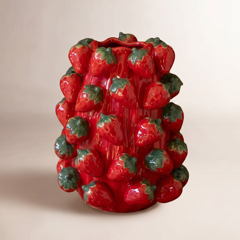 Vase en céramique fraises