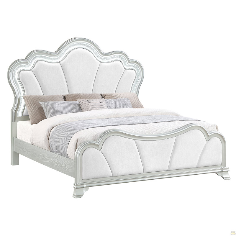 Aurelia Silver Queen Bed With Led