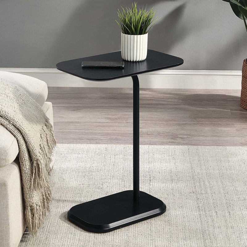 Ausilia 25.25'' Tall C End Table, Black/Black