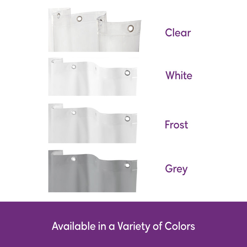 Wayfair Basics® Microban Protected PEVA Solid Color Single Shower Curtain Liner, Clear