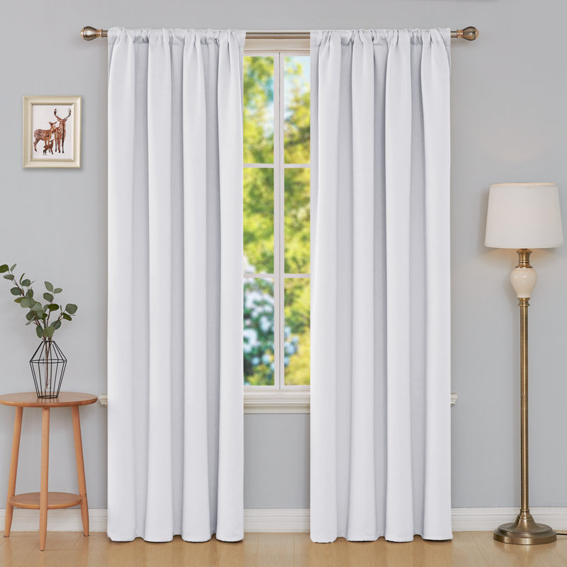 Maksymilan Room Darkening Curtain Pair, 38" W x 84" L, Khaki