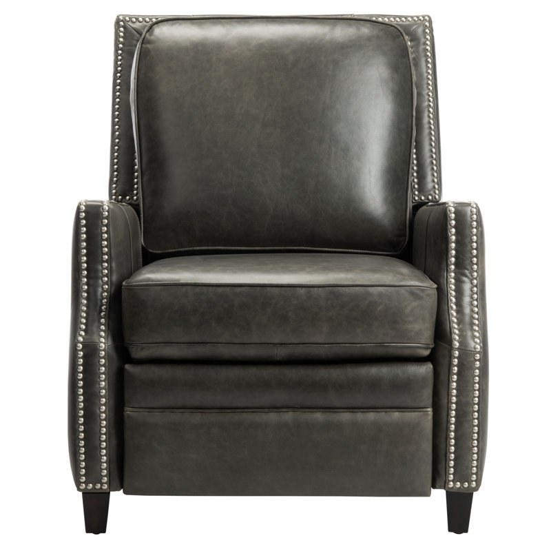 Couture Leather Recliner, Trends Aged Black Genuine Leather