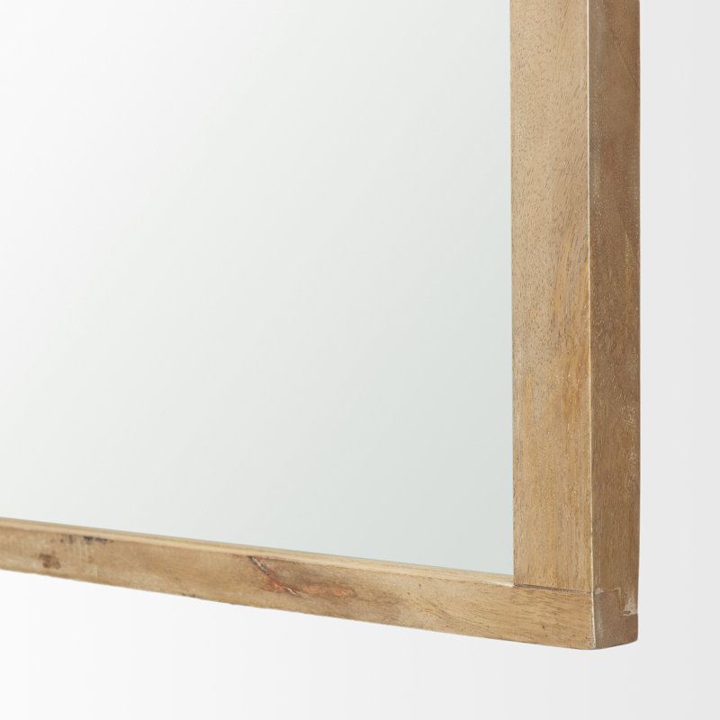 Vixe Solid Wood Mirror, Light Brown, 36" x 23"