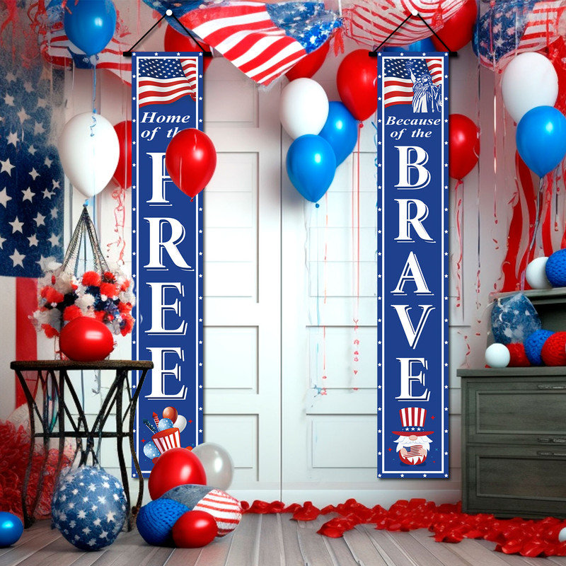 2 pièces décorations du 4 juillet pour l'extérieur - Couplets du 4 juillet