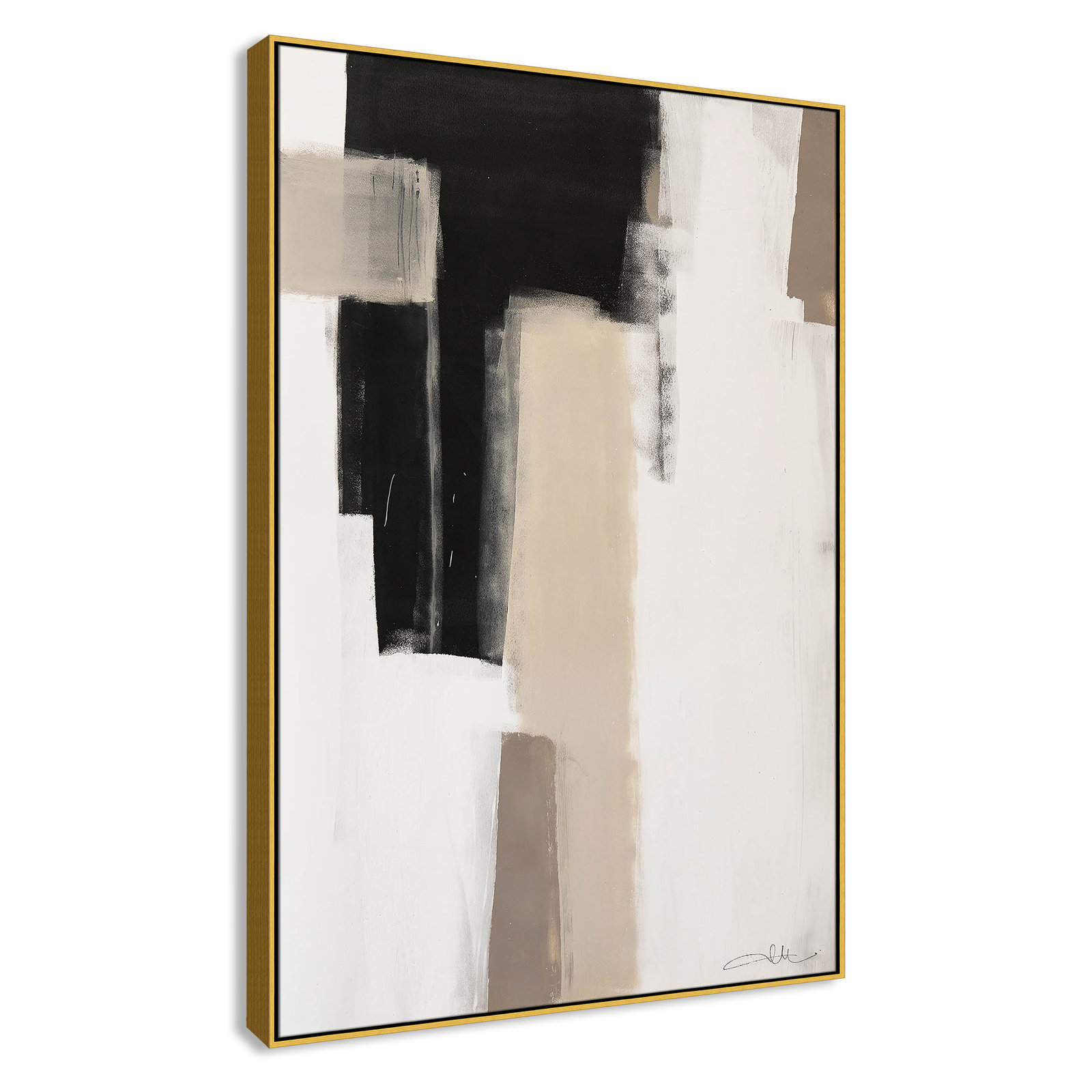 Calvin "Earth Scapes I" Print, 61.5" H x 41.5" W x 2" D, Gold Floater Framed, No Mat