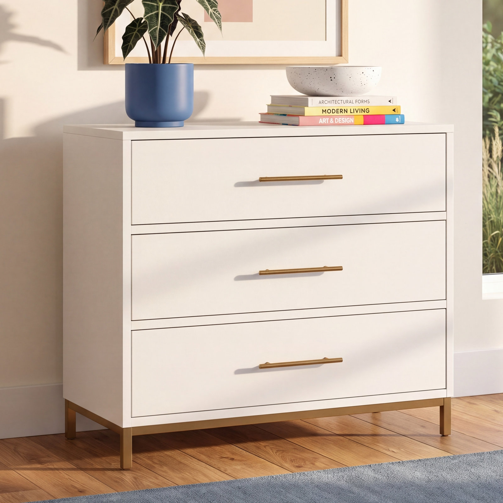 Marino 36 " Mahogany Dresser, White