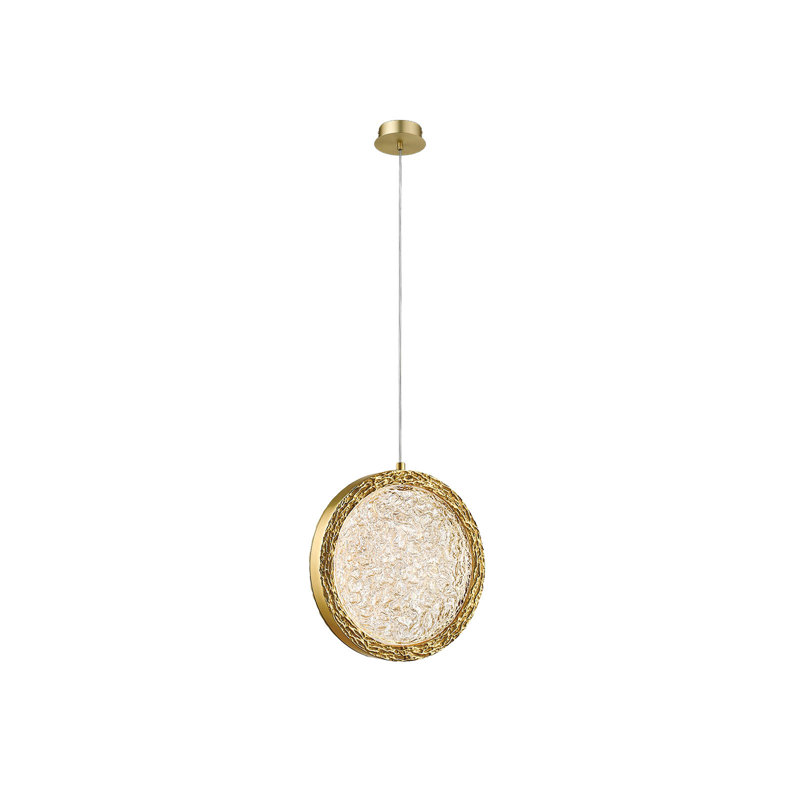 Luminaire suspendu géométrique Holmberg, Laiton poli, H 6 po x l 6 po x P 6 po