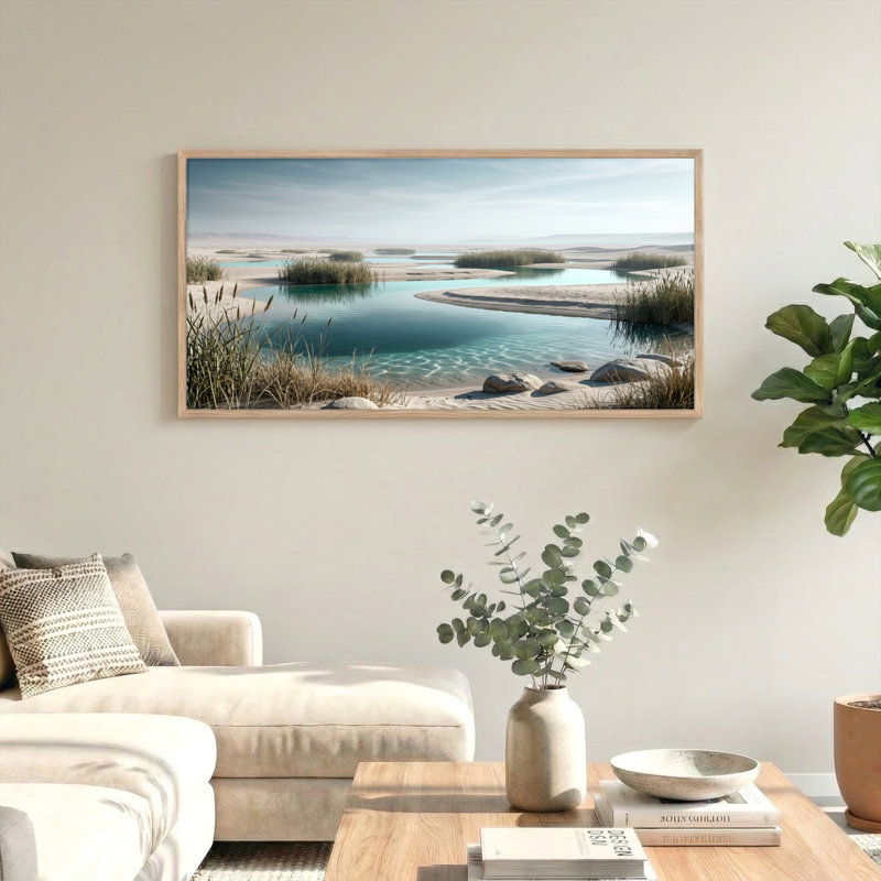 Ensemble de 1 tableau sur toile « Oasis du désert », L 48 po x H 24 po, Naturel