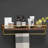 Chayane Walnut Solid Wood Floating Shelf with Towel Bar-1220015522