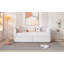 Lit de jour simple rembourré - Dossier ergonomique 2 tiroirs, beige (aucun sommier requis, support solide)
