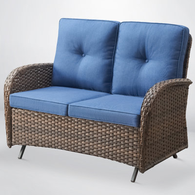 Valierius Stylish Patio Loveseat Glider Sofa With Water-Resistant Cushions - Smooth Gliding Experience And Durable Design For Backyard, Garden, And Balcony Relaxation