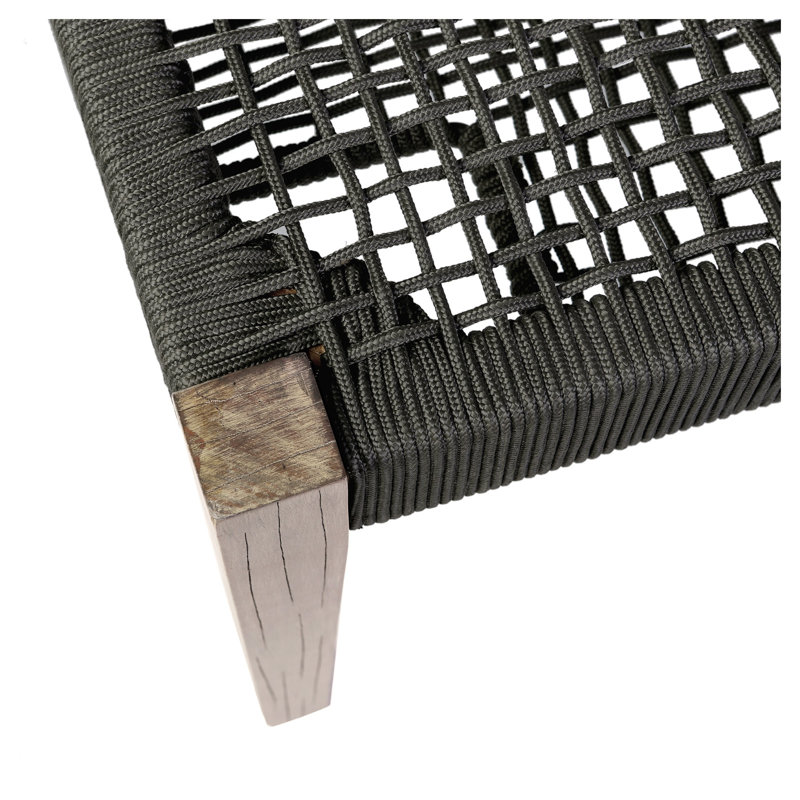 Banc de salle à manger intérieur/extérieur Ethre en bois d'eucalyptus et corde anthracite