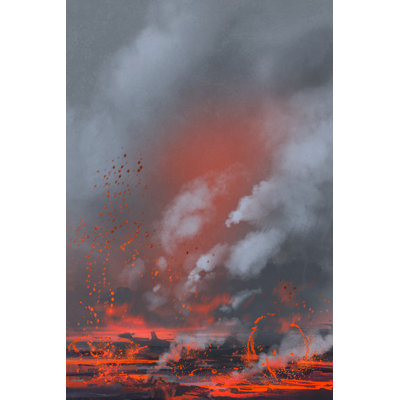 Anderia Volcano Eruption - Wrapped Canvas Print