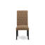 L'ensemble de table de salle à manger 3 pièces comprend une table de salle à manger ronde avec piédestal et 2 chaises rembourrées en tissu de lin sable noir, 42 x 42 pouces-1851927825-1851927824-1797619673