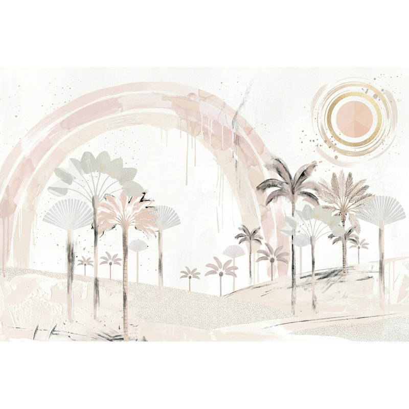 Décoration murale Blush Rainbow Arch, 120 po x 96 po, Peler et coller