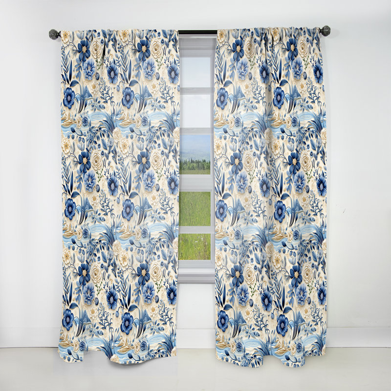 Coastal Neutrals Boho Collage II - Rideau Boho - Velours obscurcissant - 1 panneau, L 52 po x L 120 po