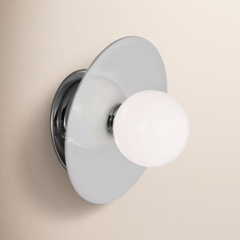 Allegra Steel Flush Mounted Sconce, Polished Nickel