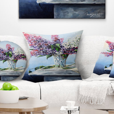Lilac Bouquet - Floral Printed Pillow