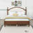 Wood Platform Bed with Upholstered Headboard-1237683084-1237683086