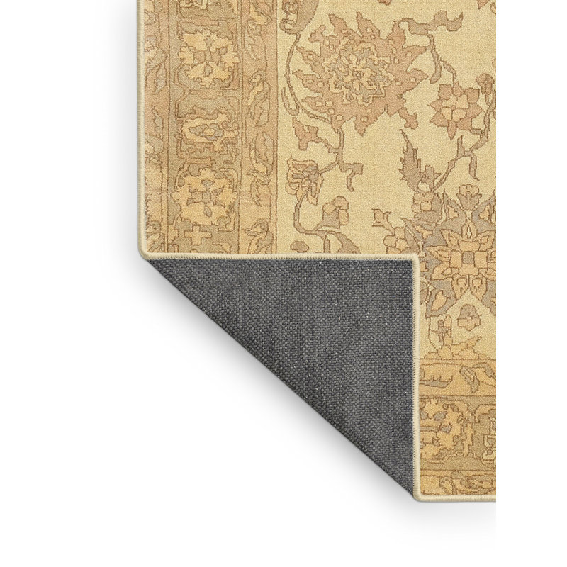 Gris traditionnel/beige Tapis décoratif, Rectangle 4 pi x 6 pi