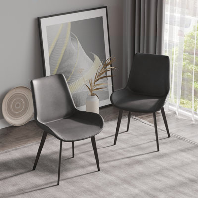 Chaise de salle à manger moderne avec pieds en métal - 2 pièces / pièce