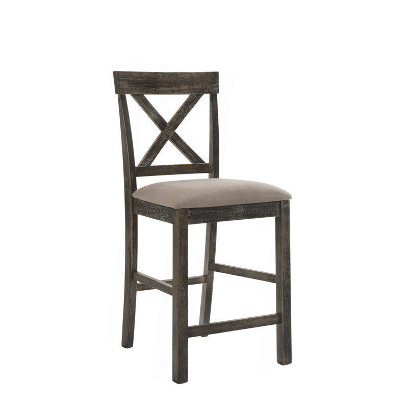 Ensemble de chaises à hauteur de comptoir Martha II en lin brun clair et gris vieilli (ensemble de 2)