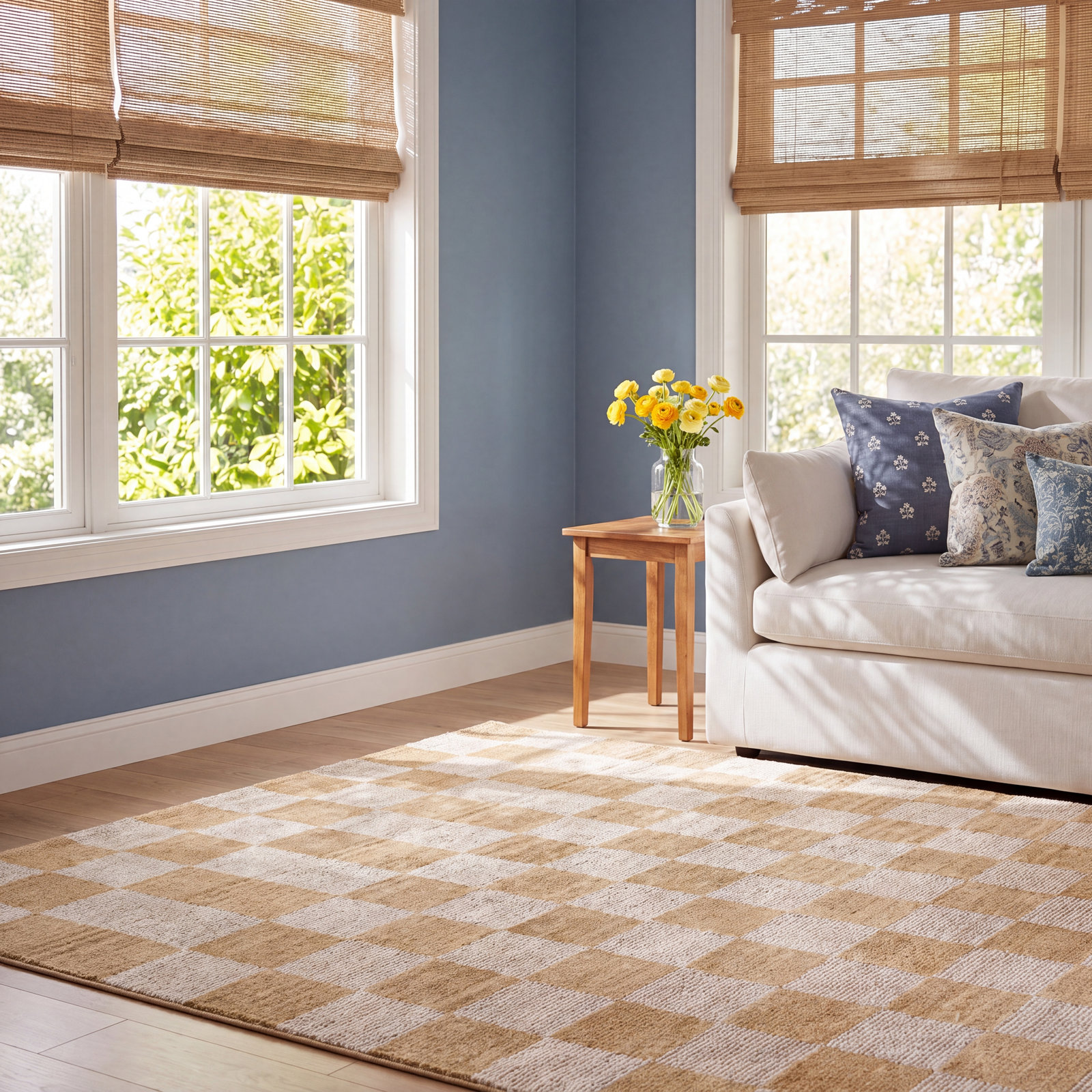 Calvin Apricot / Ivory Area Rug, Rectangle 5'3" x 7'6"
