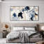 Très grande reproduction d'art sur toile - audacieux noir et bleu, style expressionniste abstrait, décoration pour le salon ou la chambre à coucher - «Assemblage requis du cadre (cadre non fini)»-679294888