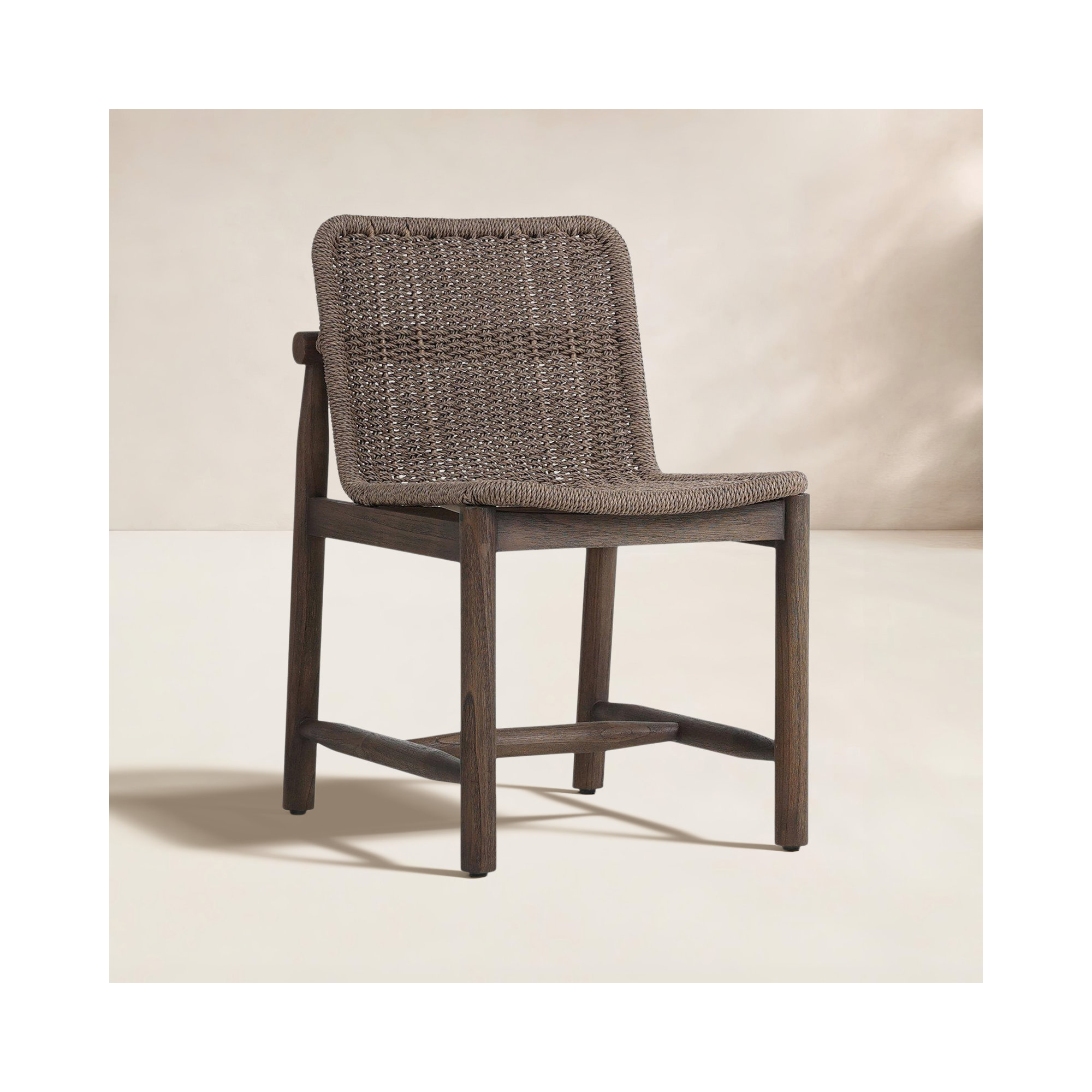 Dume Outdoor Dining Chair, Dark Gray/Dark Brown