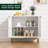 Rattan Cabinet, Sideboard Buffet Storage Cabinet With 2 Doors Kitchen Sideboard Furniture With Natural Rattan, White
