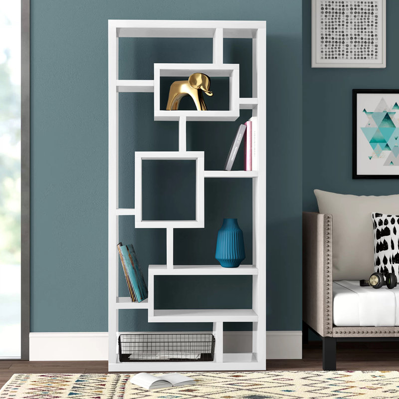 Batchelor 71''H Geometric Display Bookcase, White