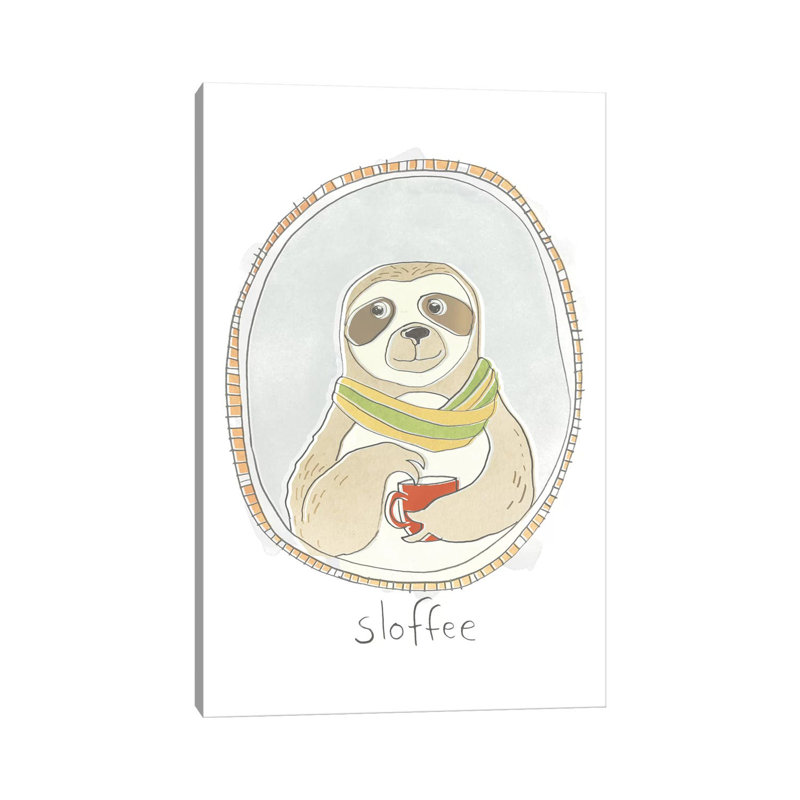 Décoration murale pour enfants Cafféiné Cutie III, H 18 po x l 12 po x 1,5 po, Toile tendue