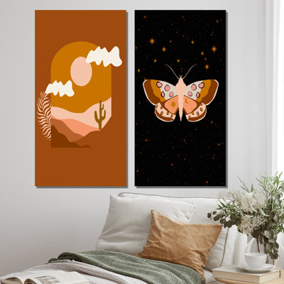 «Boho Wild Animal Minimalistic Art Earth Tones I», ensemble de 2 reproductions