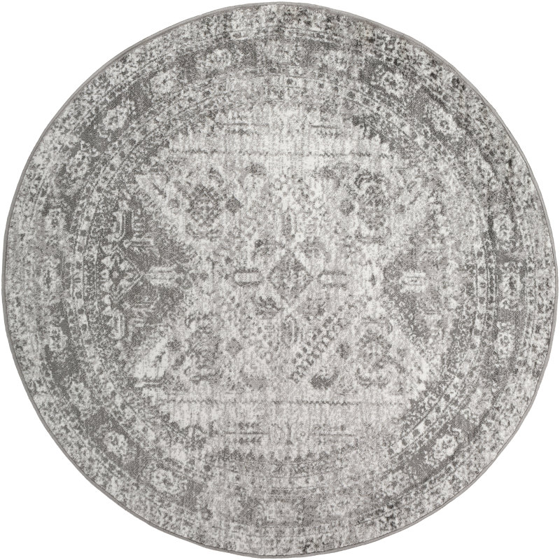 Tapis oriental Fitz, Rond 5 pi 3 po, Charcoal