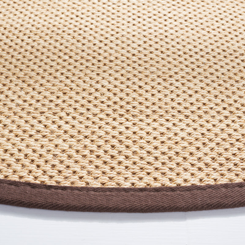 Hillsborough Solid Sisal Fiber Area Rug, Rond 4 pi