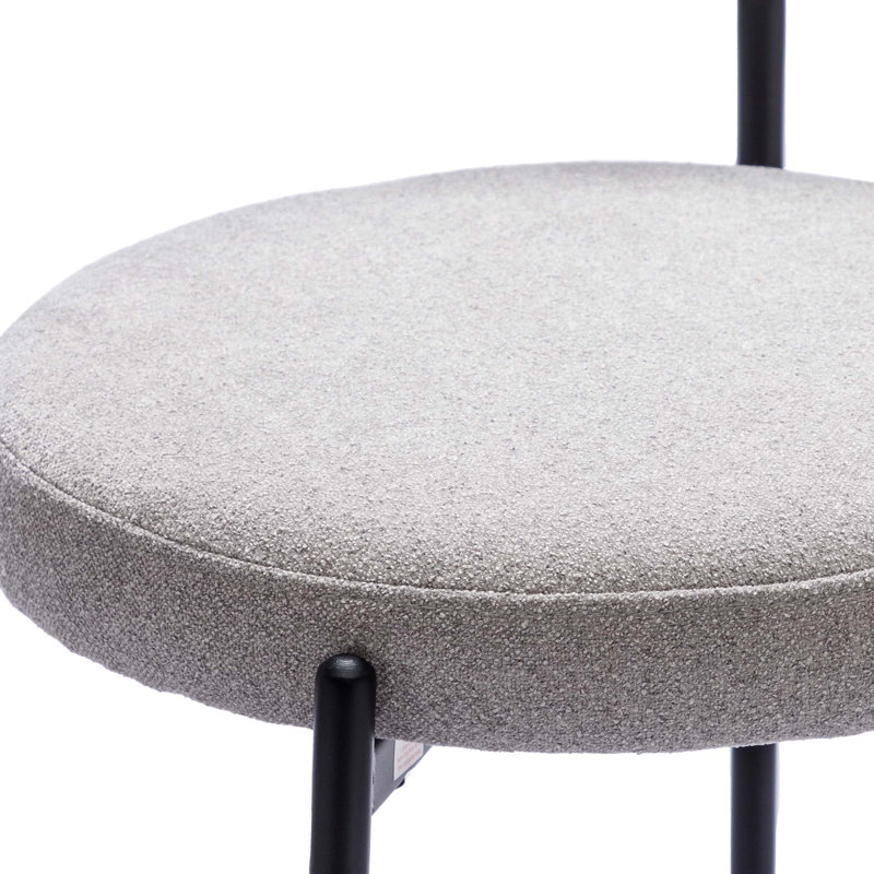 Mateiu 66cm Boucle Fabric Bar Stool, Grey