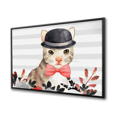 Cat Detective - Children's Art Flowers Framed Canvas Decor