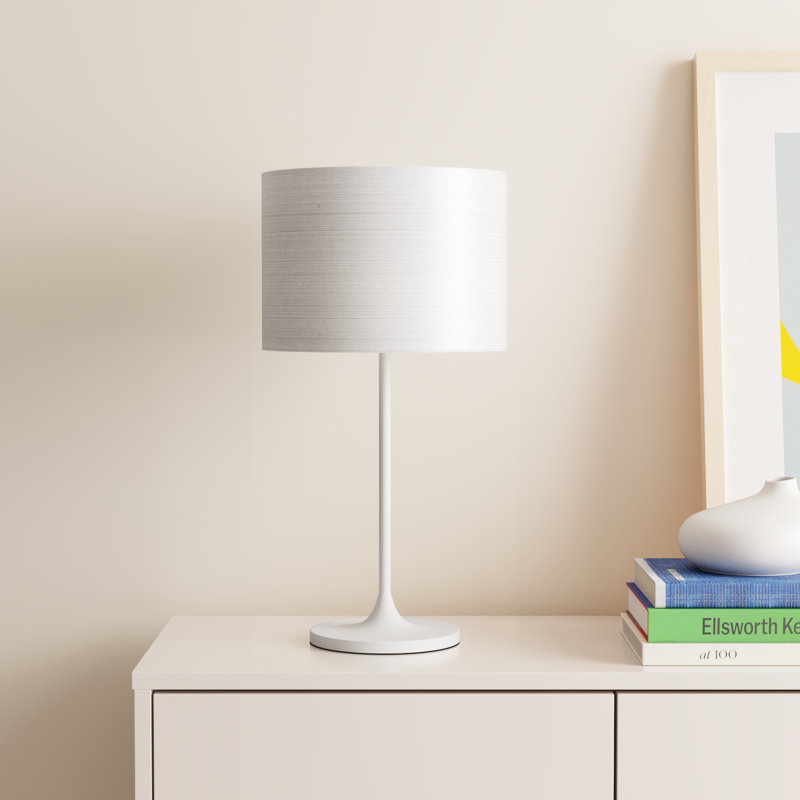 California Metal Table Lamp, White, Gray